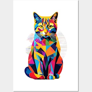 Cat Popart Rainbow Graffiti Posters and Art